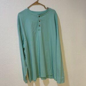 Men's Aqua LL Bean Henley Shirt